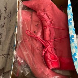 Splash Pink Heeled Boots